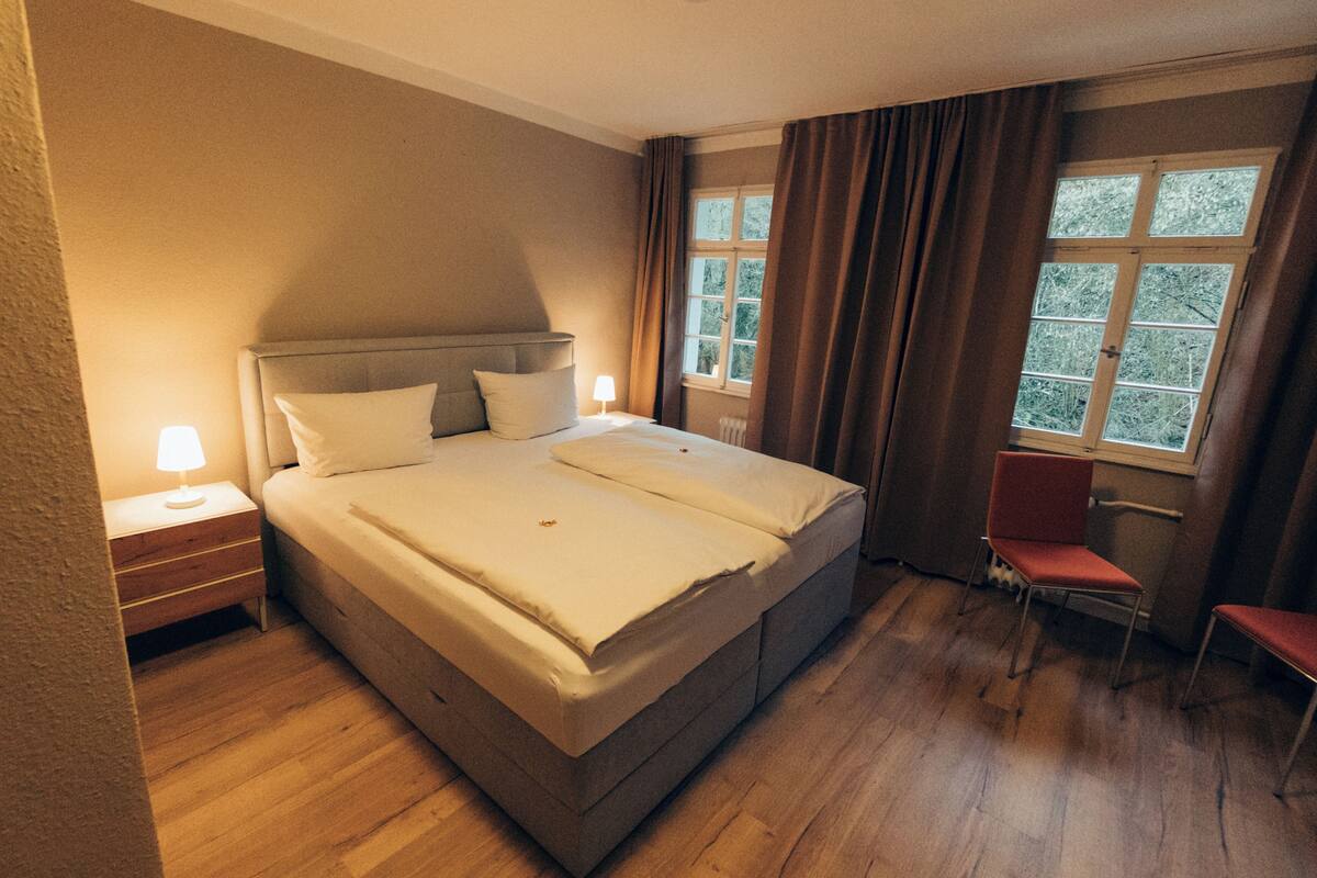 Blackout curtains, iron/ironing board (on request), free WiFi
