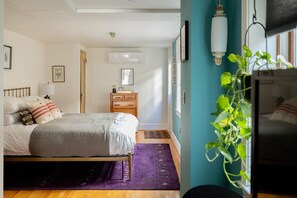 1 bedroom, desk, iron/ironing board, travel cot