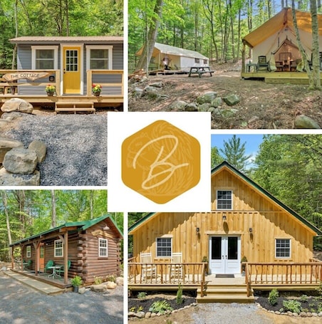 Exterior. Cozy pond-view, vintage charm, nature trails, canoe, firepit, & pet-friendly fun—12 mi from Saratoga