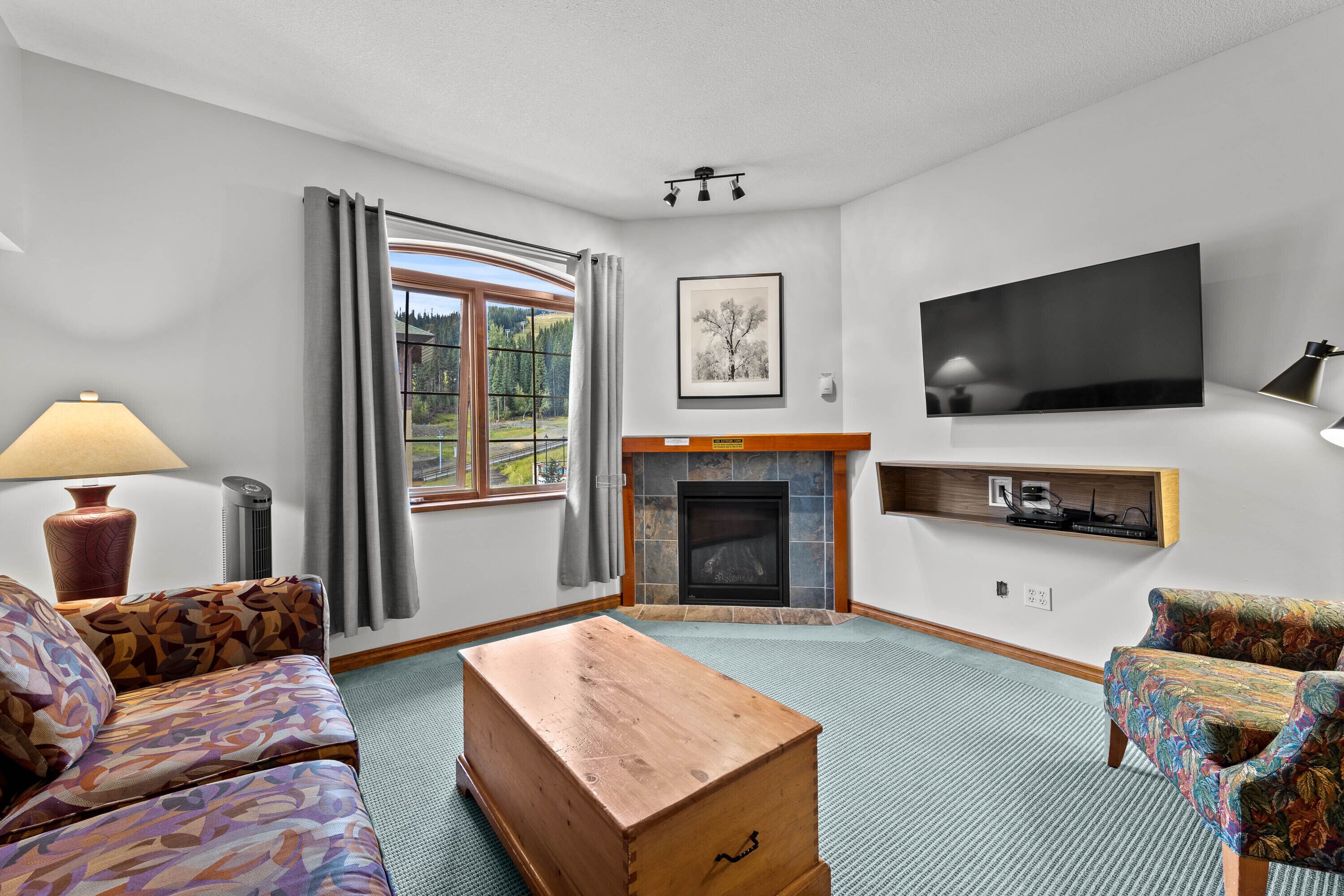TV, fireplace, DVD player