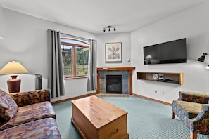 TV, fireplace, DVD player