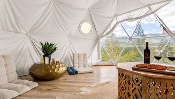 Movie night or morning yoga. Pour the wine or roll out the mat. The Geo Dome never judges which one you choose.