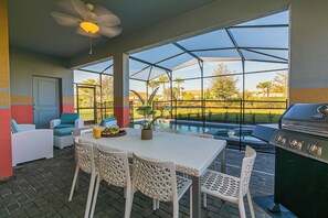 Outdoor dining - Themed Home with Private Pool & SPA - Game Room in Resort (Davenport)