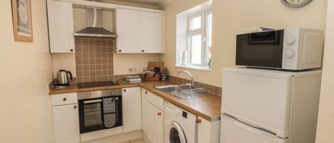 Fridge, dishwasher, electric kettle, toaster