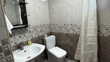 Secadora de cabello, toallas, papel de baño