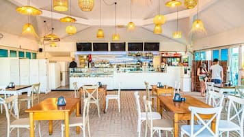 On the beach, white sand, beach bar