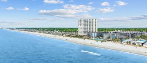 Beach nearby, sun loungers
