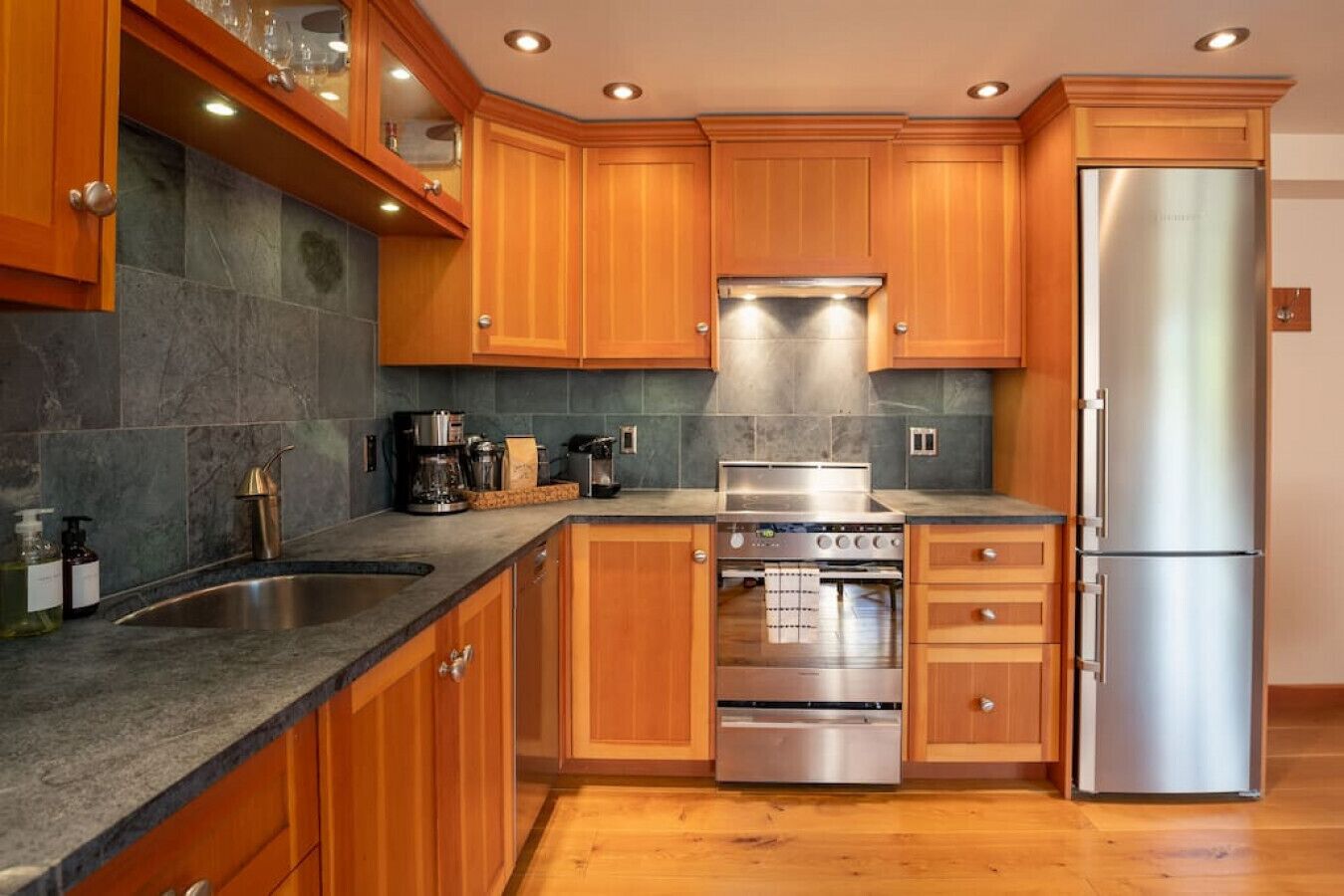 Fridge, oven, stovetop, dishwasher