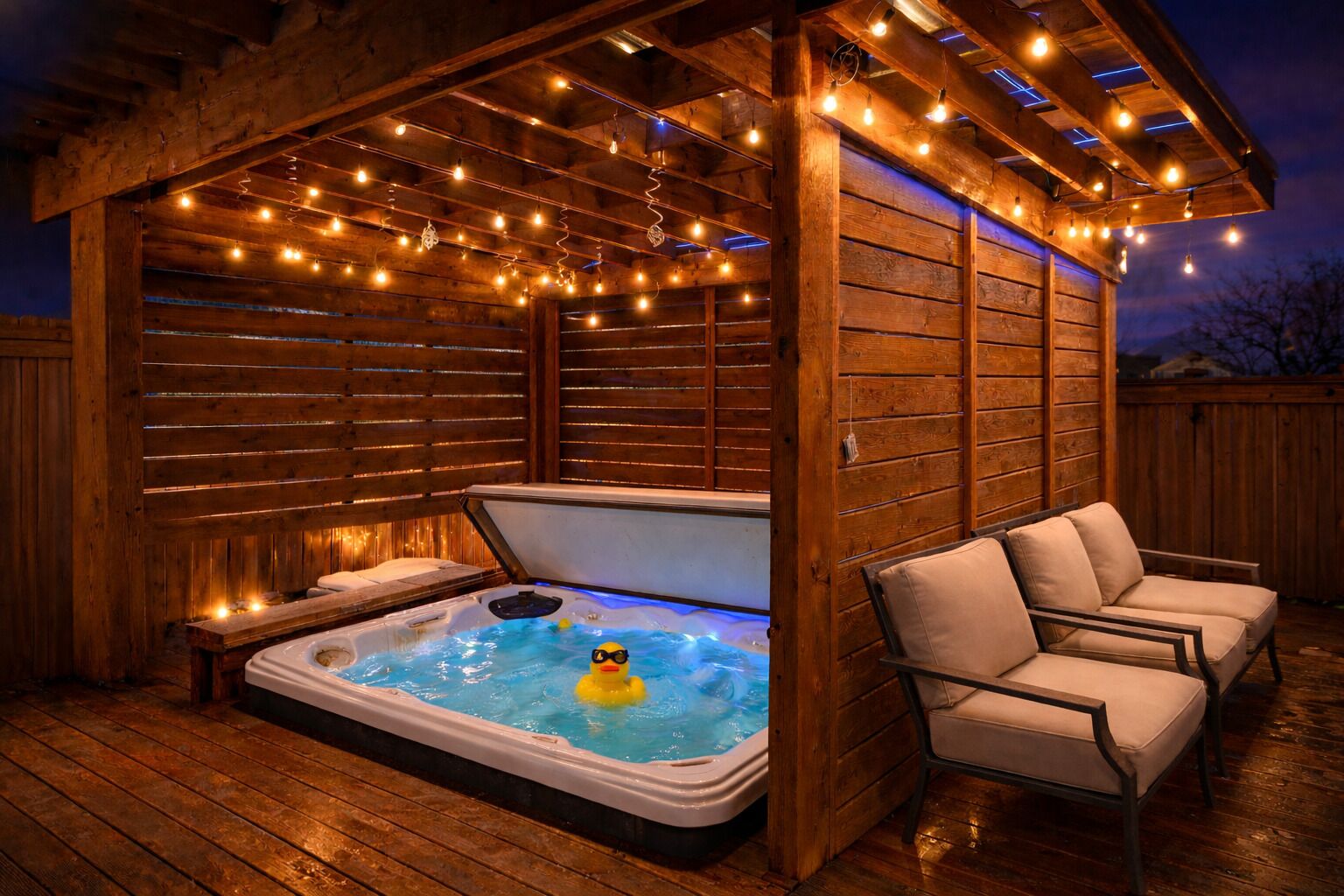 Outdoor spa tub