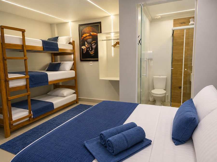 Premium bedding, blackout curtains, free WiFi, bed sheets