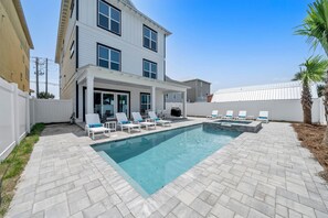 Outdoor pool, a heated pool - New Coastal Craftsman Masterpiece. 9 BR/11BA, Private Pool & Hot Tub, Gulf View (Panama City Beach)