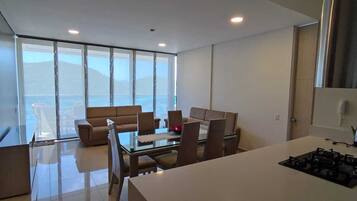 Family Apartment | Living area | 55-inch LED TV with digital channels