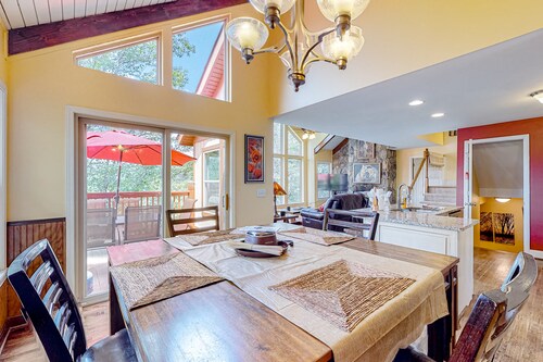 Summit Chalet | Cabin in Ellijay with deck, grill, pools, tennis, game room, W/D