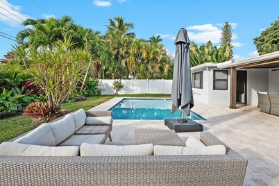 Luxury Stay Near Beach at Bliss Manor | Pool | Expansive Fenced Yard | Prime Location Dog OK