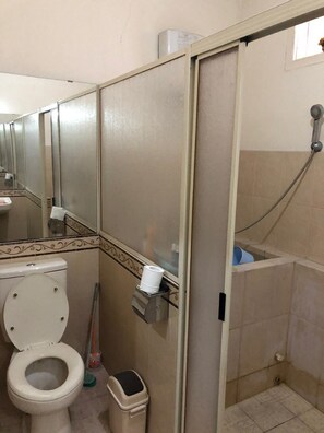 Standard-Doppelzimmer | Badezimmer | Dusche, Handtücher