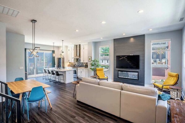 TV, fireplace, stereo, offices