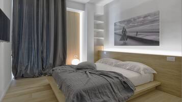 Superior-huoneisto, useita sänkyjä, tupakointi kielletty, merinäköala | 1 makuuhuone, ylelliset vuodevaatteet, untuvapeitot