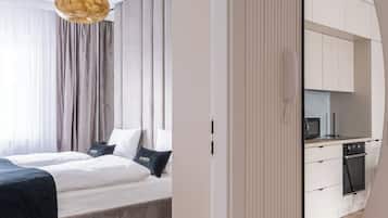 Deluxe-Apartment | 1 Schlafzimmer, Bügeleisen/Bügelbrett, kostenloses WLAN, Bettwäsche