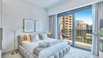 Appartamento Premium, 1 letto king, vista città | 1 camera, biancheria da letto di alta qualità, una cassaforte in camera