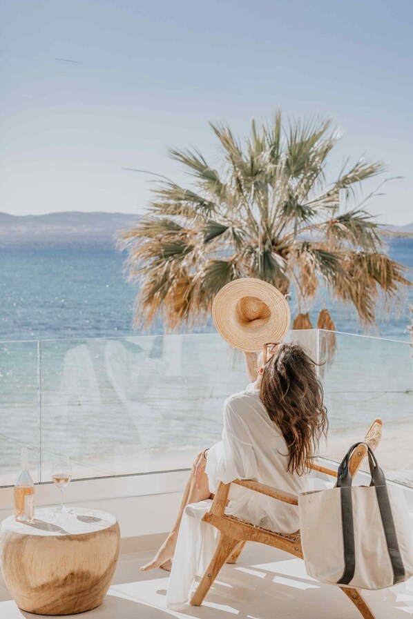 Superior Suite, Sea View | Balcony view - Ostrako Beachside Suites (Naxos)