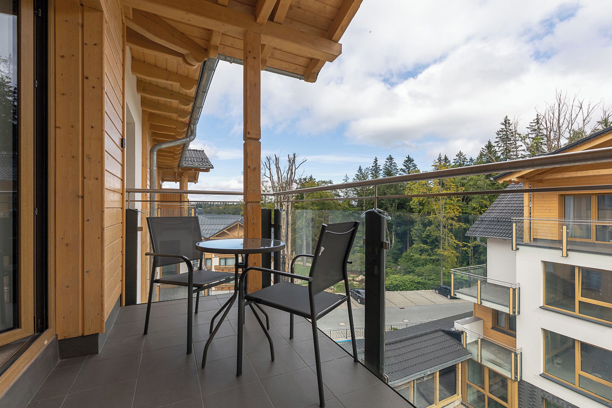 Klassiek appartement | Uitzicht vanaf balkon