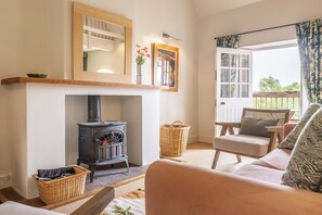 TV, fireplace - Water Mill House, Burnham Overy Staithe, Norfolk (Burnham Overy Staithe)