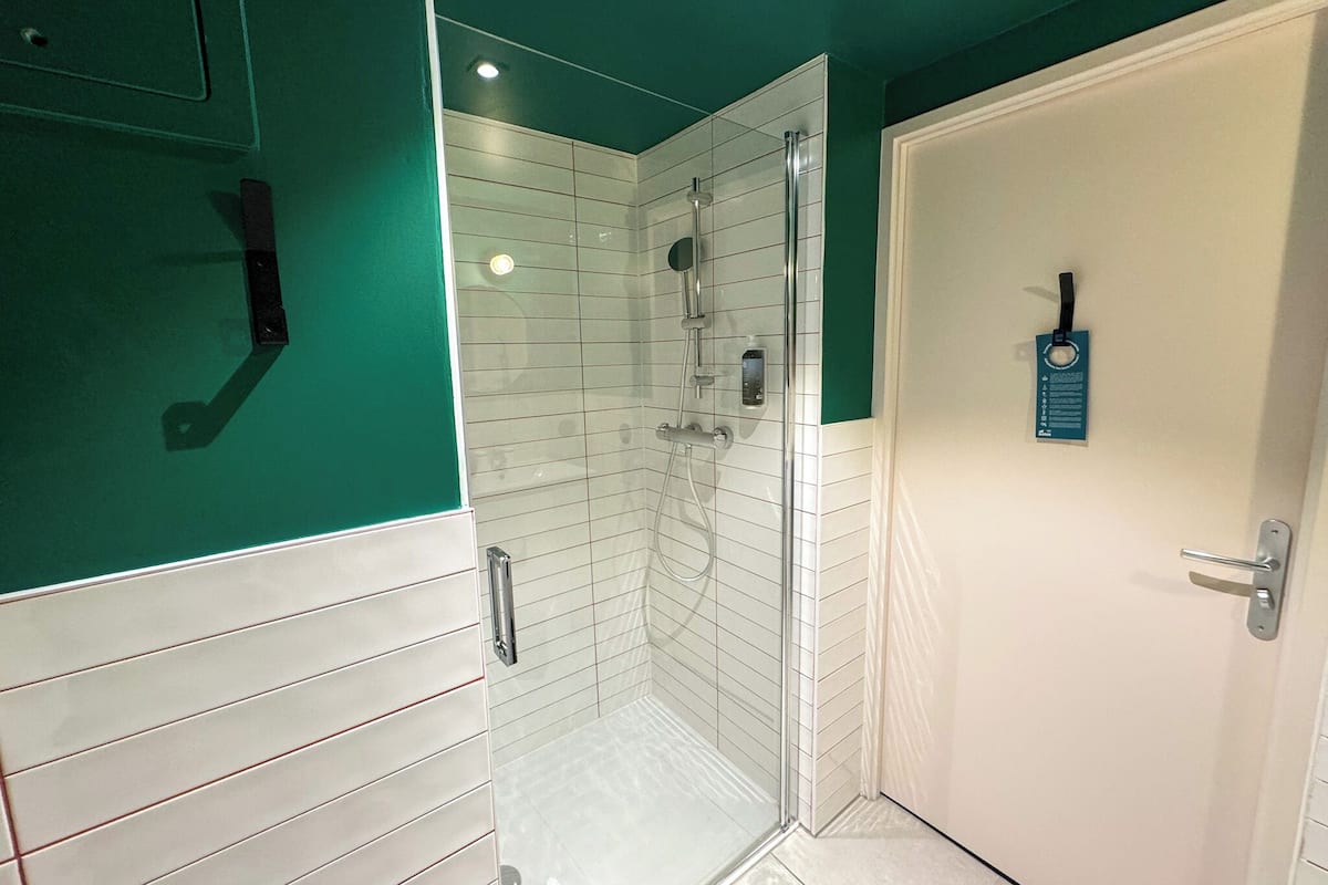 Eco-friendly toiletries, hair dryer, towels