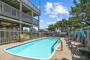 Outdoor pool, a heated pool - Semi-Oceanfront Dog Friendly w/ Pool, Elevator, Hot Tub, Tennis, Beach Nearby (Avon)