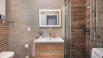 Family Apartment, Multiple Bedrooms, Sea Facing (Seafront Apartment Nana 1) | Bathroom | Shower, hair dryer, towels, soap