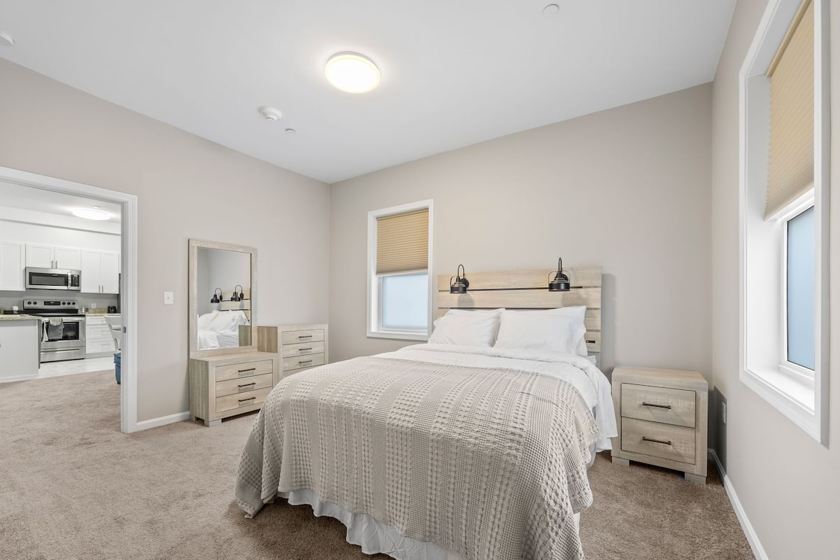 Appartement Deluxe | Draps en coton égyptien, literie de qualité