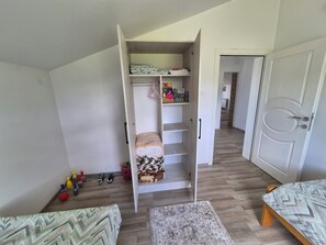 2 bedrooms, desk, soundproofing, iron/ironing board