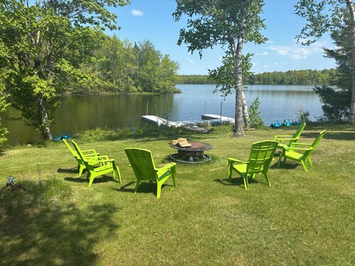 Bucktail Lodge Lakeview Cabin on Barker Lake in Winter, Wisconsin