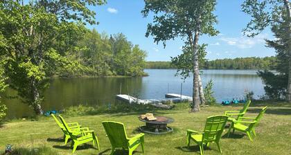 Bucktail Lodge Lakeview Cabin on Barker Lake in Winter, Wisconsin