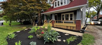 Updated Craftsman home, quiet setting, porch swing overlooking Old Town Park. 