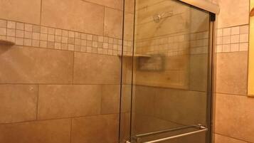 Hair dryer, towels, toilet paper