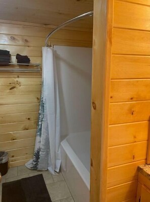 Hair dryer, towels, toilet paper