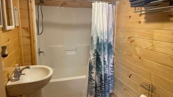 Hair dryer, towels, toilet paper