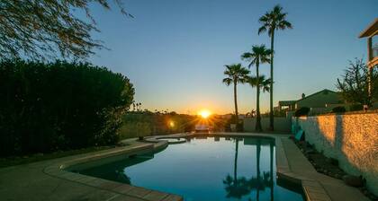 Beautiful views with a heated pool and plenty of room for large families!