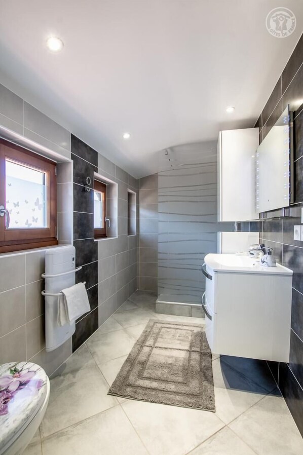 Shower, hair dryer