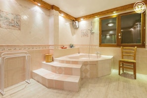 Bathtub, hair dryer