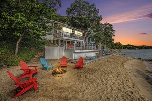 Terrace/patio - 🌅 Private Beach | Sunset Bay Views | House+Camper | M22 ➠ 7633 (Traverse City)