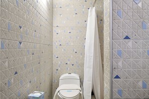 Séchoir à cheveux, serviettes fournies, savon, shampooing