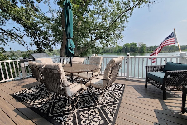 Walk out deck with grill and gorgeous views