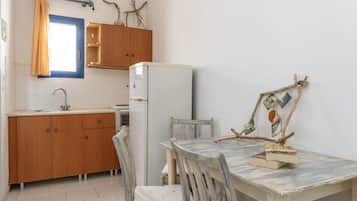 Fridge, oven, stovetop, cookware/dishes/utensils