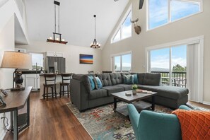 Smart TV, fireplace, video games, foosball