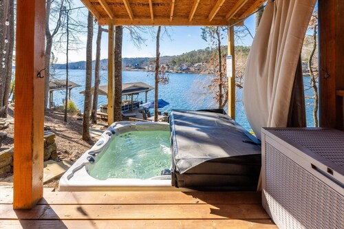 Lake Front Home w/Private Dock, Kayaks, Fire Pit & Hot Tub | Community Pool & Tennis