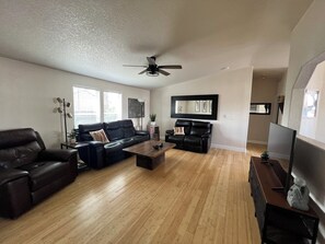 Smart TV, DVD player, books, printers