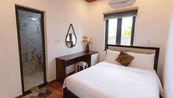 Premium bedding, memory foam beds, minibar, desk