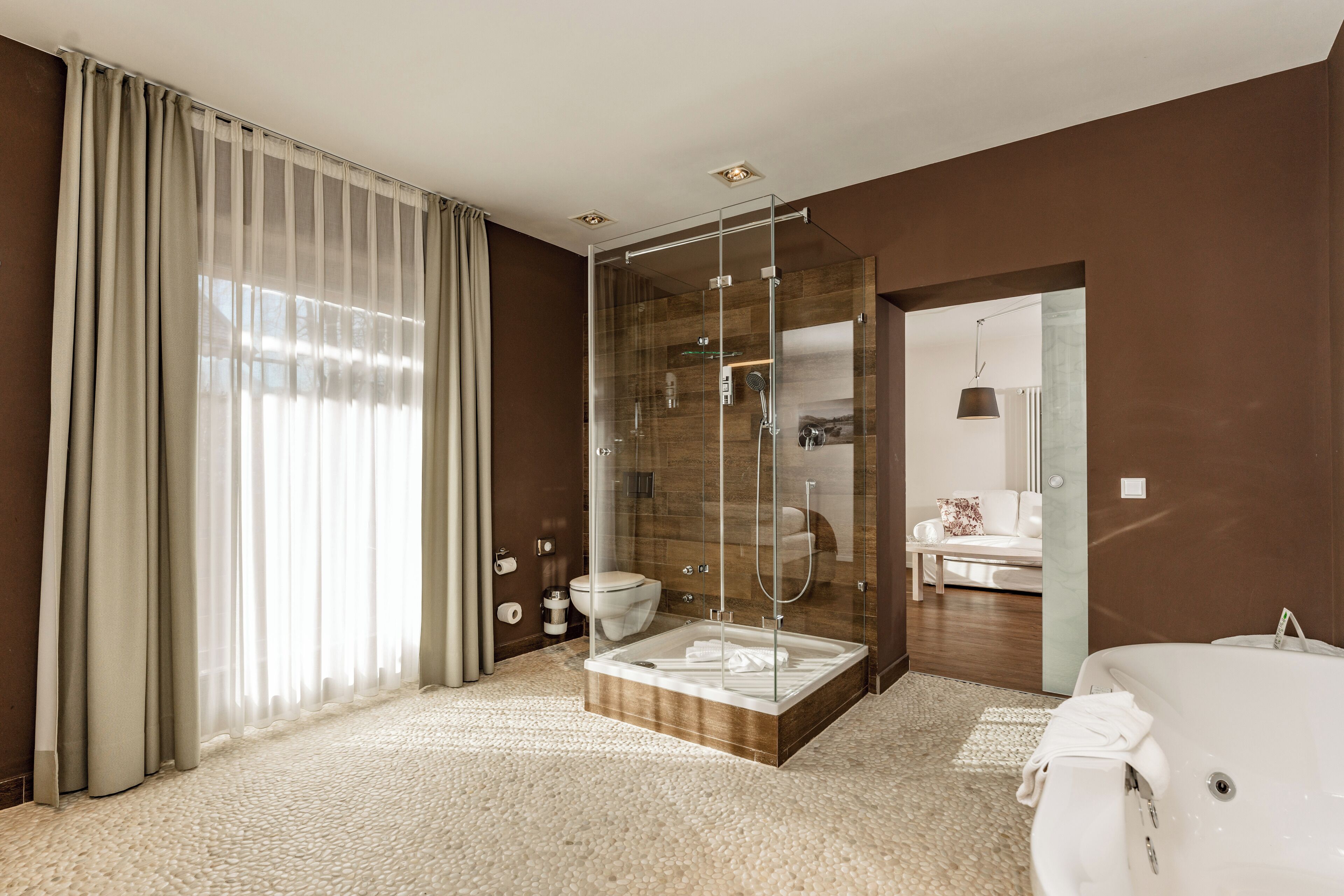Doppia Deluxe | Bagno | Set di cortesia gratuito, asciugacapelli, asciugamani, sapone