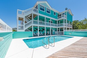 A heated pool - Free pool heat, hot tub, elevator, chefs kitchen, gated community with tennis, lap pools, ocean f... (Corolla)